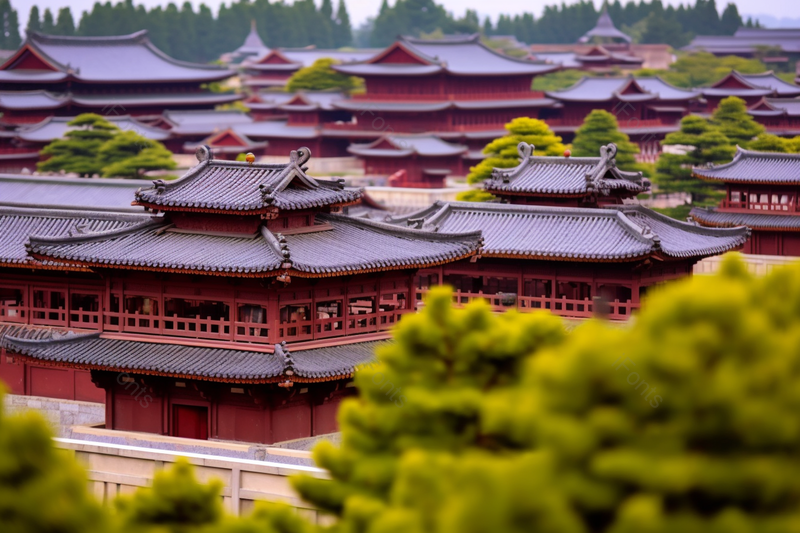 古代建筑群红色景点,高清,摄影图,摄影图片,图片大全,摄影图免费下载